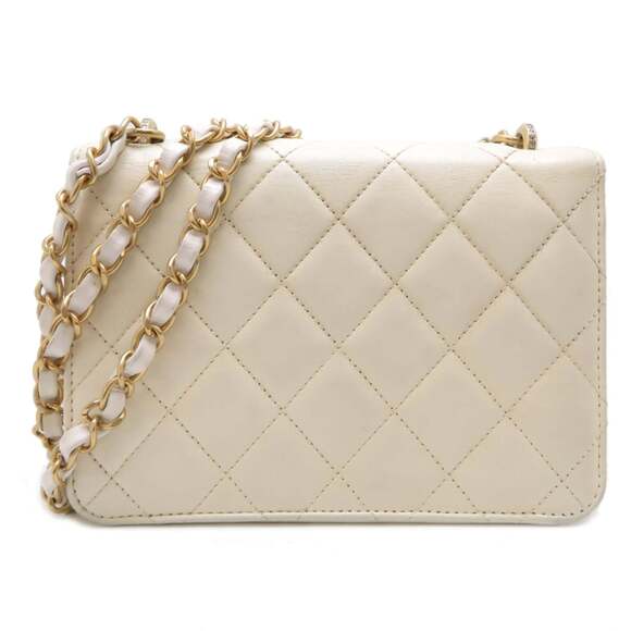 Chanel Matelasse Mini Flap Bag, Women's Shoulder Lambskin, White - Picture 2 of 10